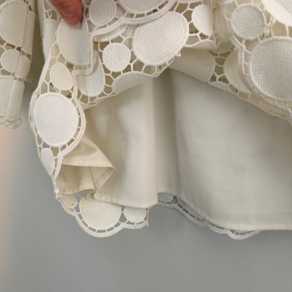 RSVP by Talbots Corded Lace Blouse Cream Fully Lined Classic Elegance EUC Large - Picture 8 of 11